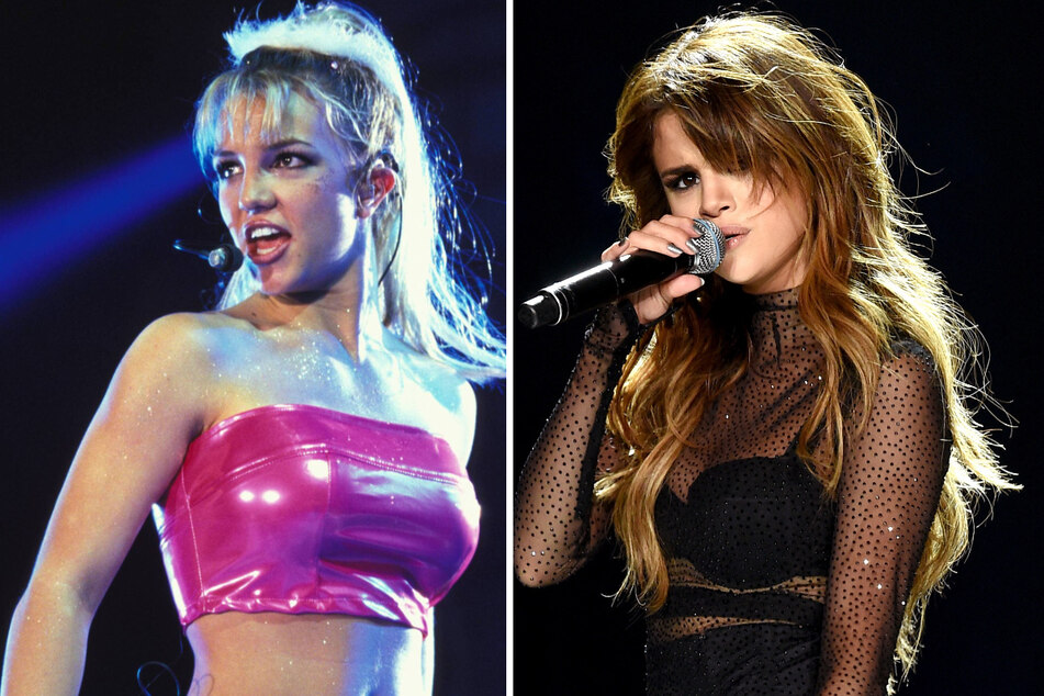 Both Britney Spears (l.) and Selena Gomez are rumored to have served as inspiration for The Idol.