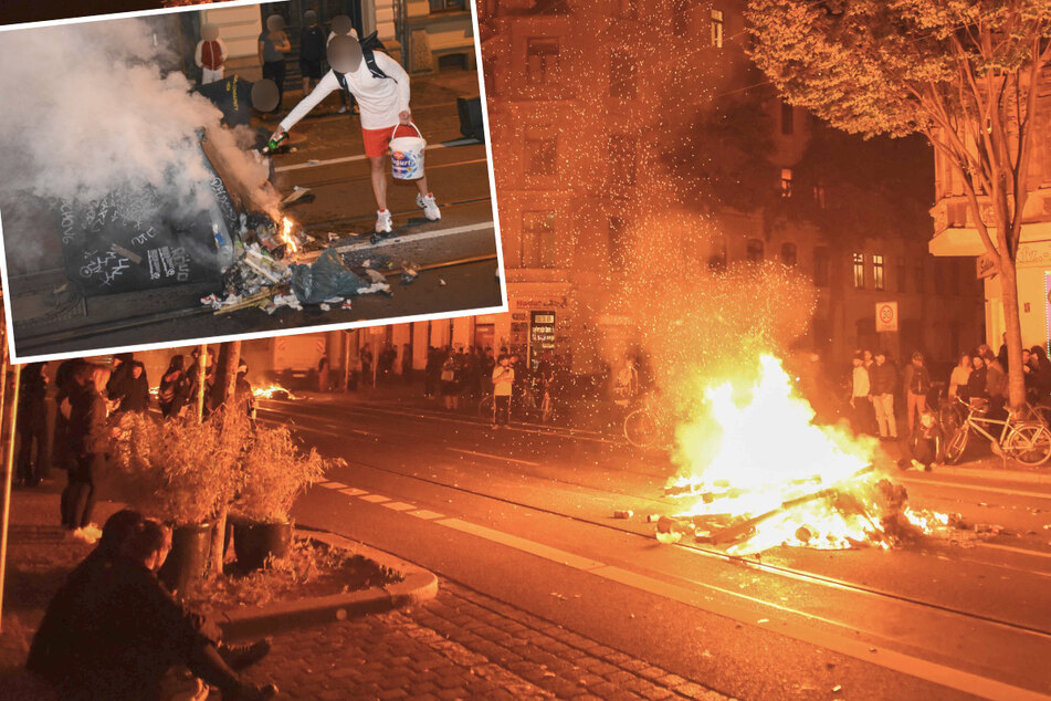 Leipzig: Demo in Leipzig eskaliert: Polizei greift erst nach Stunden ein, Anwohner müssen Brände selbst löschen