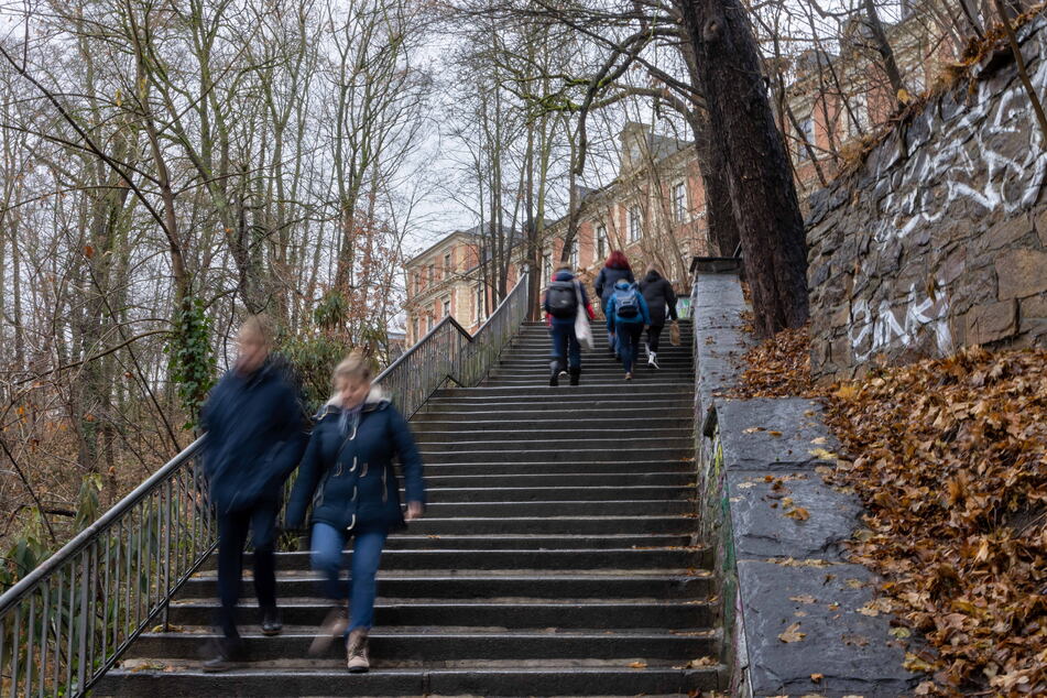 Wer von der Chemnitzer Innenstadt zum Kaßberg will, muss mitunter viele Treppen steigen.