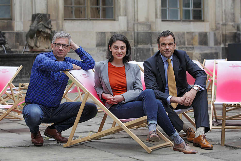 Jörg Polenz, Noura Dirani und Christoph Gröner (v.l.) stellten gestern das Programm für den kommenden Palais Sommer vor.