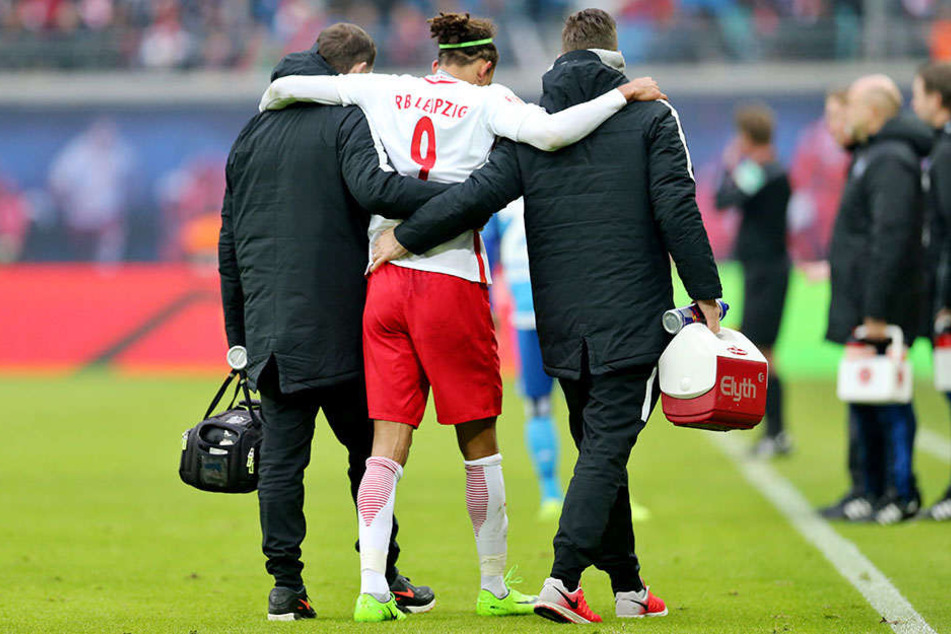 Auch Yussuf Poulsen verletzte sich während der Saison: Beim Spiel gegen den Hamburger SV zog er sich einen Muskelbündelriss zu.
