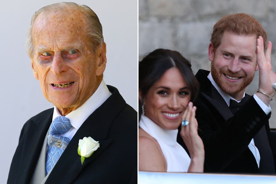 According to royal insiders, the late Prince Philip (l.) warned his grandson Harry (r.) not to marry Meghan Markle shortly after the two got engaged in 2017.