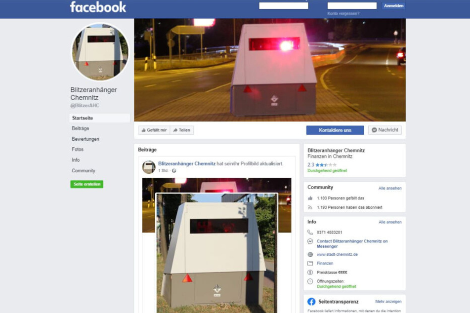 Die Facebook-Seite "Blitzeranhänger Chemnitz" hat schon mehr als 1 000 Fans.