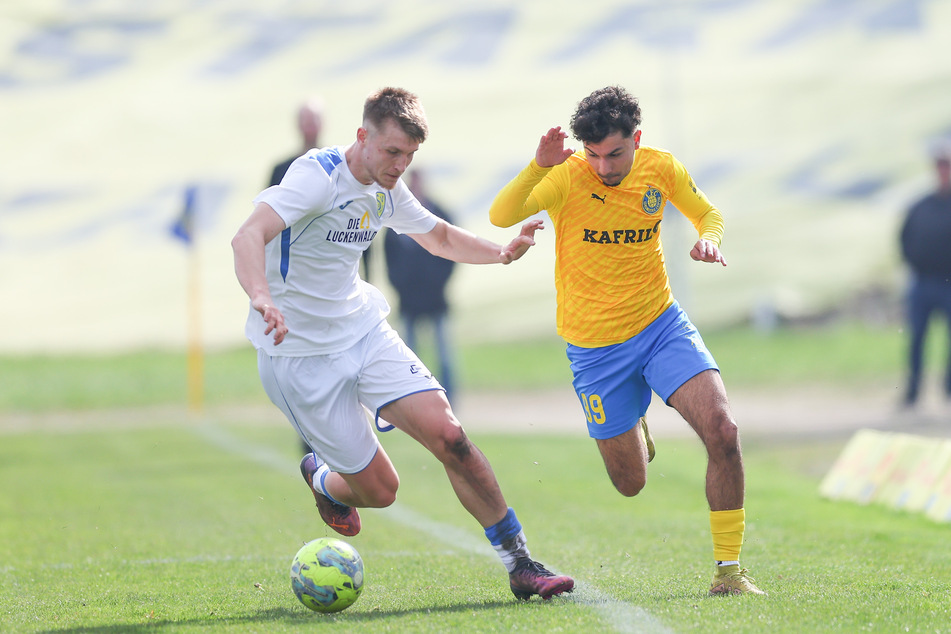 Youngster Edgar Kaizer (20, l., im Luckenwalde-Trikot) ist nach einem Leihjahr plötzlich eine ernsthafte Option für die Cottbuser Startelf.