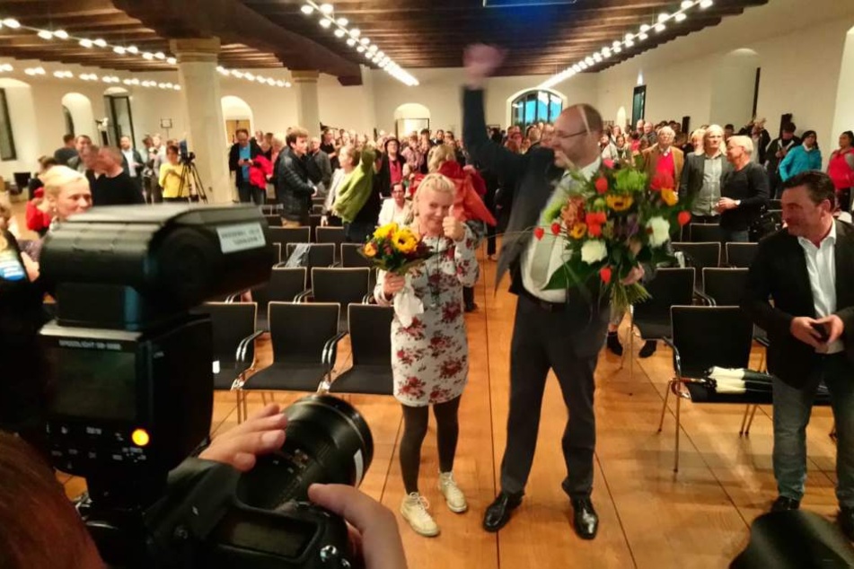 Olaf Raschke bejubelt seinen Sieg.