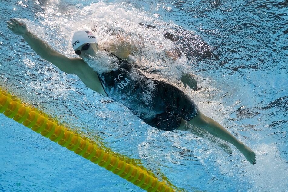 Katie Ledecky competed in the women's 400-meter freestyle event on opening day of the World Aquatics Championships.