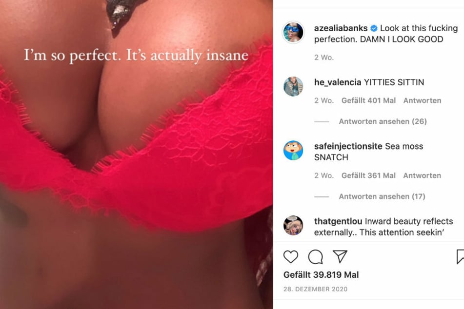 An inside look into Azealia's Instagram account: the musician definitely likes to celebrate herself.