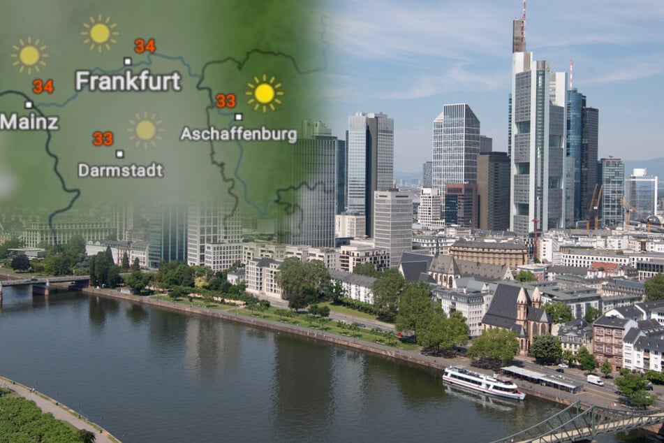 Auch über das ganze Wochenende steigen die Temperaturen in fast ganz Hessen auf über 30 Grad.