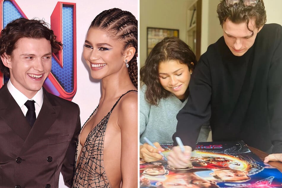 Zendaya and Tom Holland teamed up to promote The Brothers Trust charity with limited-edition signed Spider-Man posters.