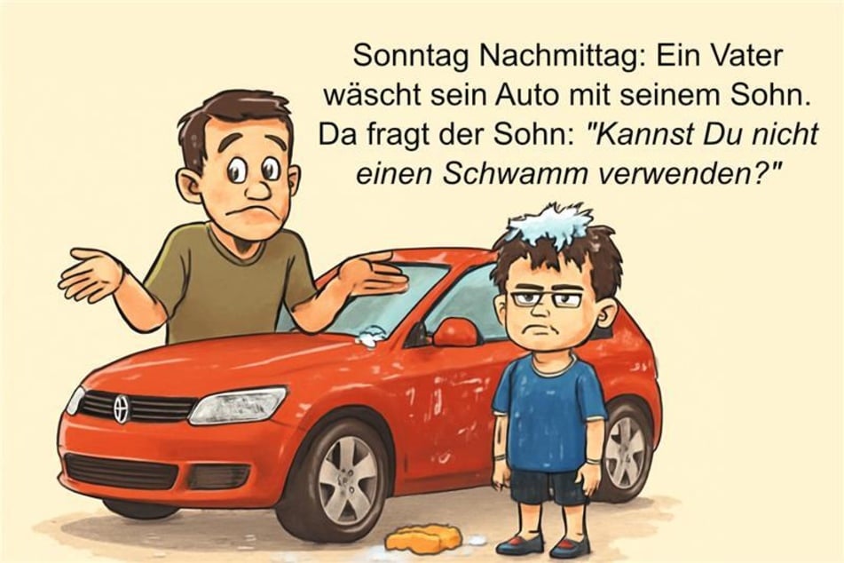 Das nächste Mal dann doch besser den Schwamm benutzen.