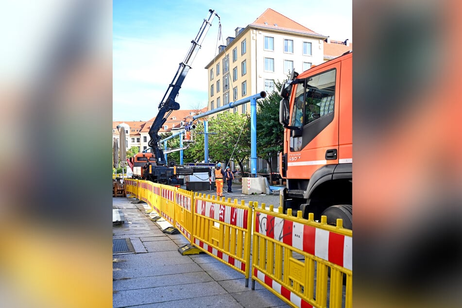 Bis Freitag, dem 11. Oktober sollen alle Rohre aus der Gewandhausstraße verschwunden sein.