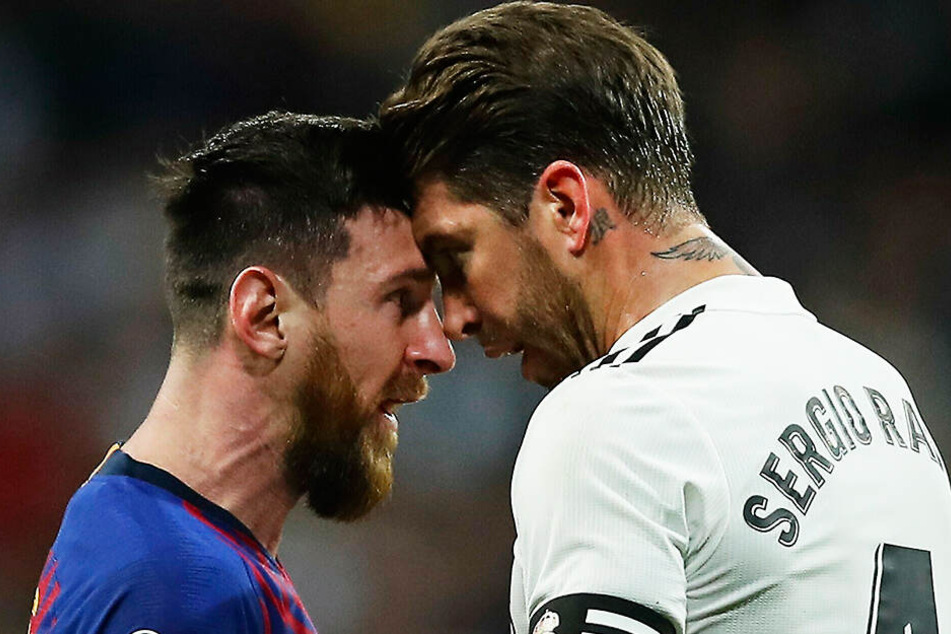 Absicht oder nicht: Barcas Lionel Messi (l.) und Reals Sergio Ramos hatten da unterschiedliche Ansichten.