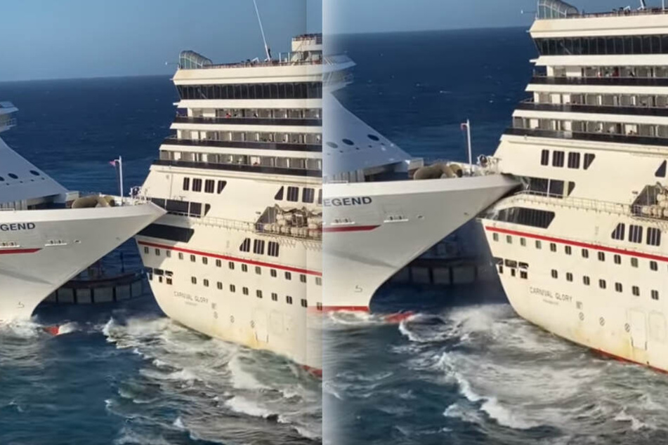 Die beiden Kreuzfahrtschiffe stießen zusammen.