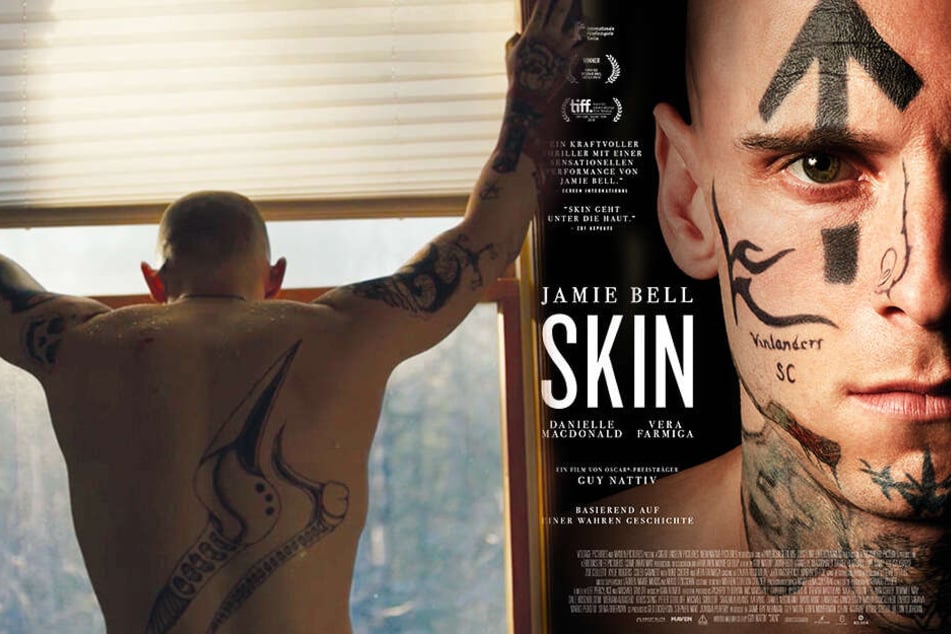 Bryon Widner (Jamie Bell) lässt sich nach und nach und unter großen Schmerzen seine Tattoos entfernen.