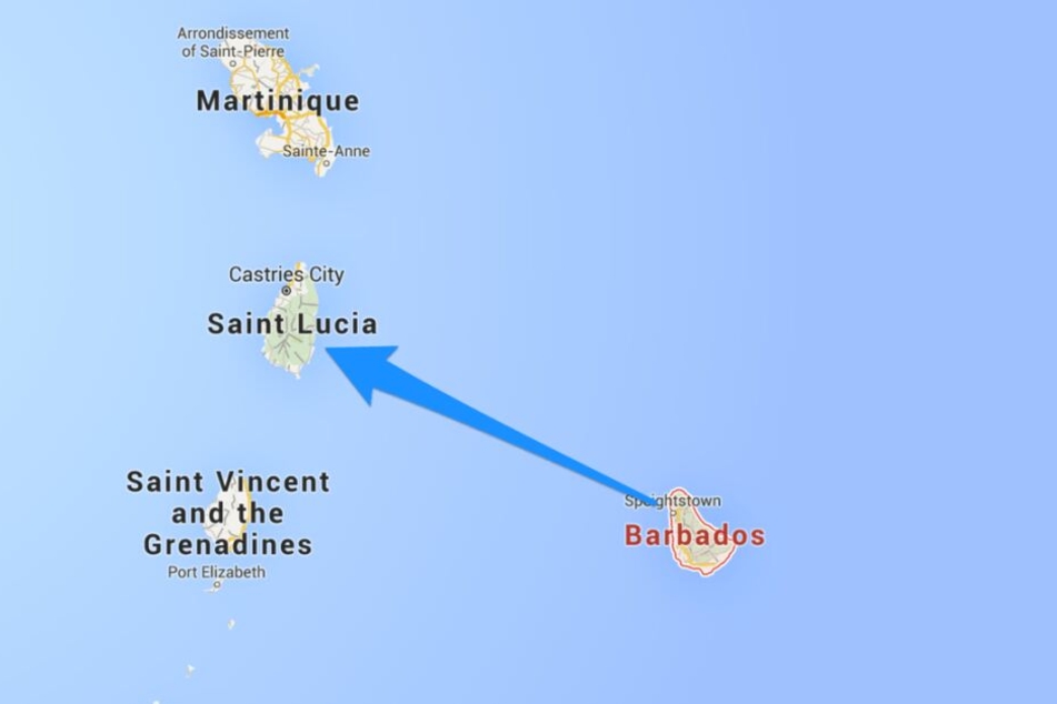 Durch den Ozean schwamm der Athlet von Barbados nach St Lucia.
