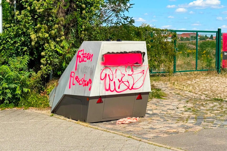 So sah der Superblitzer in der Eutritzscher Straße am Samstag plötzlich aus.