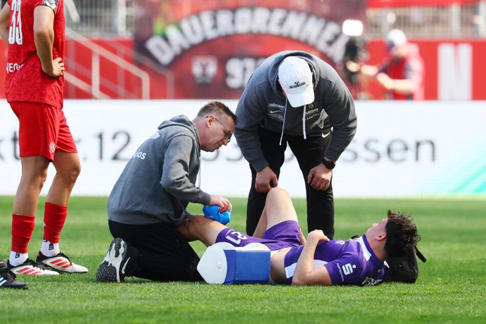Nach 18 Minuten war beim Spiel gegen Rot-Weiss Essen für Maxim Burghardt Schluss.