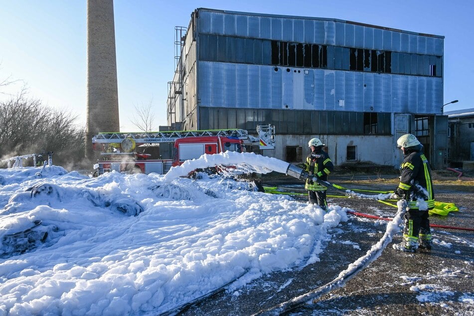 Zahlreiche Kräfte der Feuerwehr waren am Samstag im nordsächsischen Dahlen gefordert. Der Grund: Ein Reifenbrand war auf eine alte Halle übergegriffen, in der große Mengen brennbaren Materials gelagert waren.