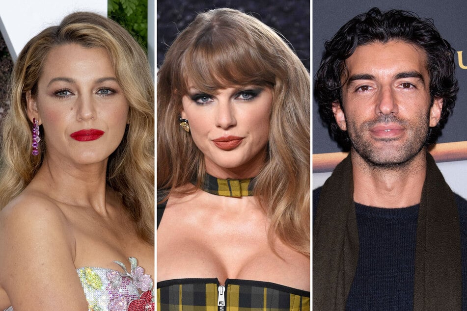 Justin Baldoni's (r.) team has withdrawn their subpoena of Taylor Swift (c.) as the actor's legal war against his It Ends With Us co-star Blake Lively continues.