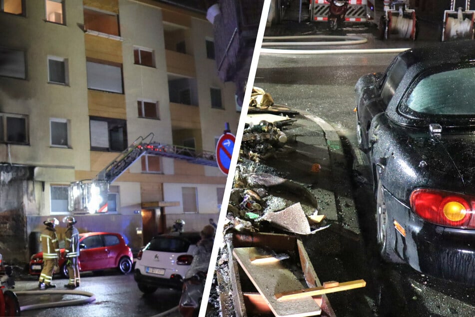 Sperrmüllhaufen brennt, Anwohner evakuiert: 50.000 Euro Schaden