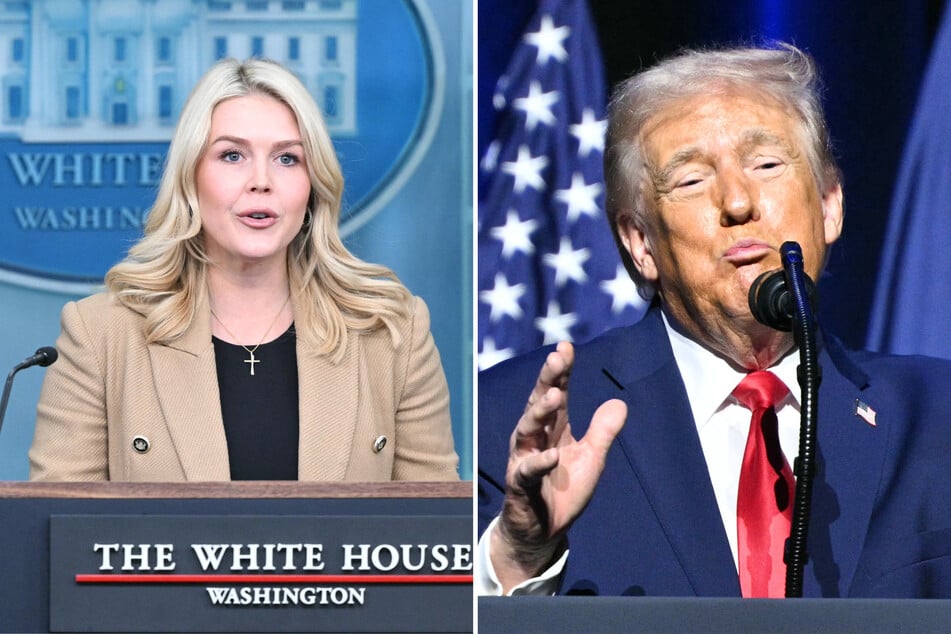 White House Press Secretary Karoline Leavitt (l.) insisted President Trump was "joking" when he said the US "shouldn't even have" midterm elections.