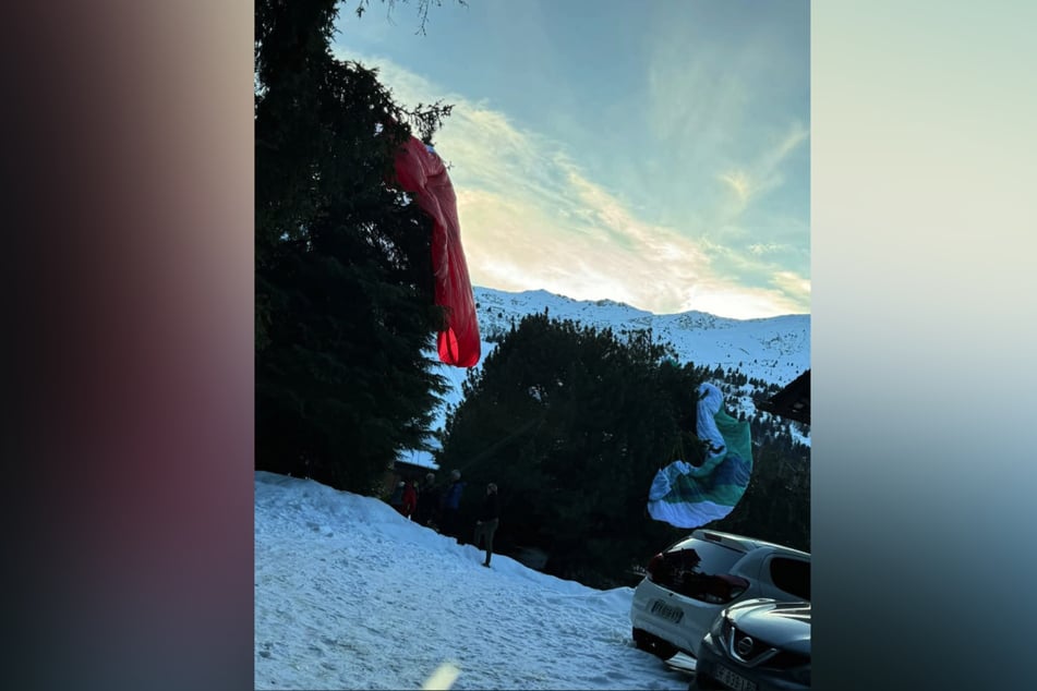 Die Personen im Gleitschirm landeten nach der Kollision mit dem Flieger in einer Baumkrone.