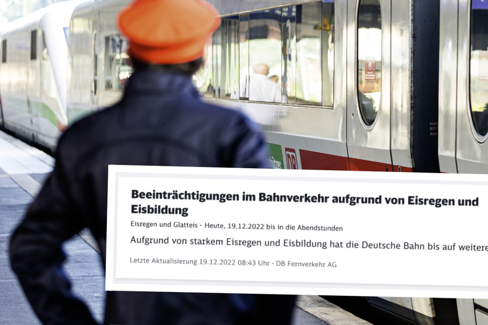 Eis-Wetter macht Zügen zu schaffen, Deutsche Bahn kündigt Verspätungen an