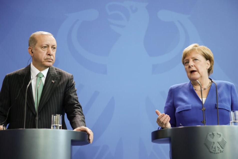 Kanzlerin Merkel und der türkische Staatspräsident Erdogan bei der Pressekonferenz am 28. September in Berlin.