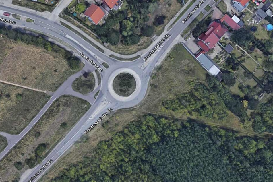 Diesen Kreisverkehr hatte der Audifahrer übersehen.