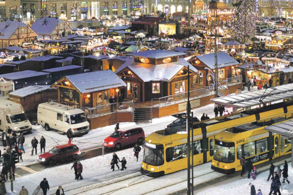 Der Dresdner Striezelmarkt begrüßt jedes Jahr über zwei Millionen Besucher.