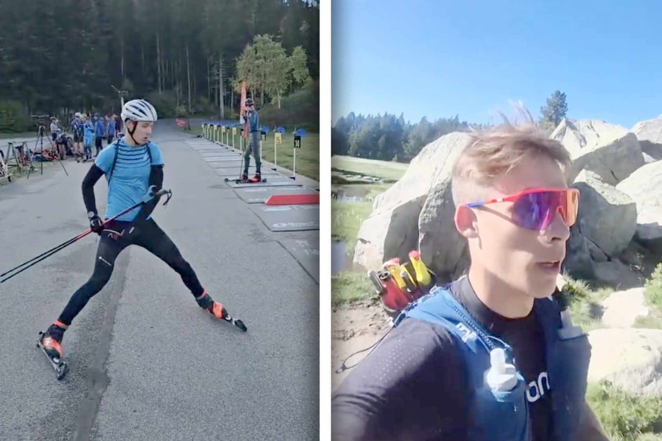 Das französische Biathlon-Talent Raphaël Dhénain (20) trainiert im Sommer regelmäßig auf Roll-Ski - und wurde währenddessen bei einem Unfall schwer verletzt.