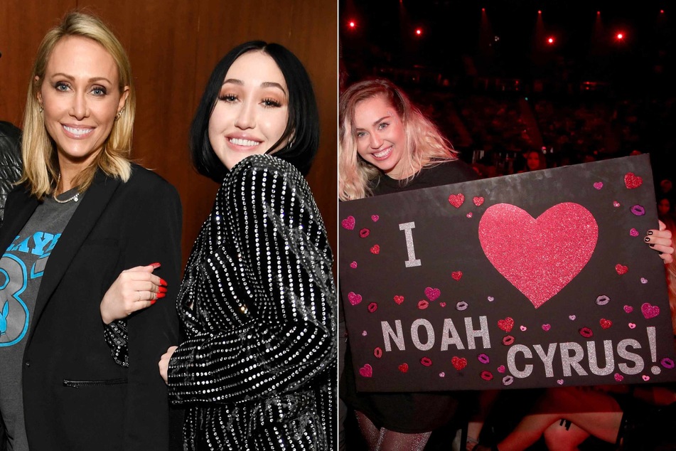 Miley Cyrus' (r.) mom Tish (l.) and sister Noah (c.) are seemingly mending fences in the wake of Billy Ray Cyrus' explosive leaked audio rant trashing Miley and his ex-wife.