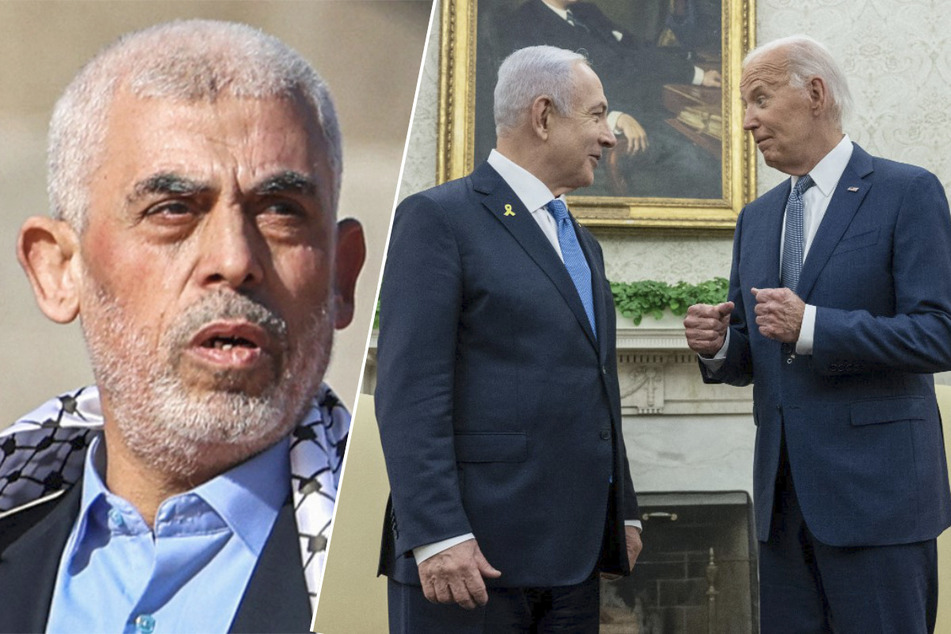 Hamas, under new political leader Yahya Sinwar (l.), is urging Israel to implement a ceasefire plan announced in May by US President Joe Biden (r.).