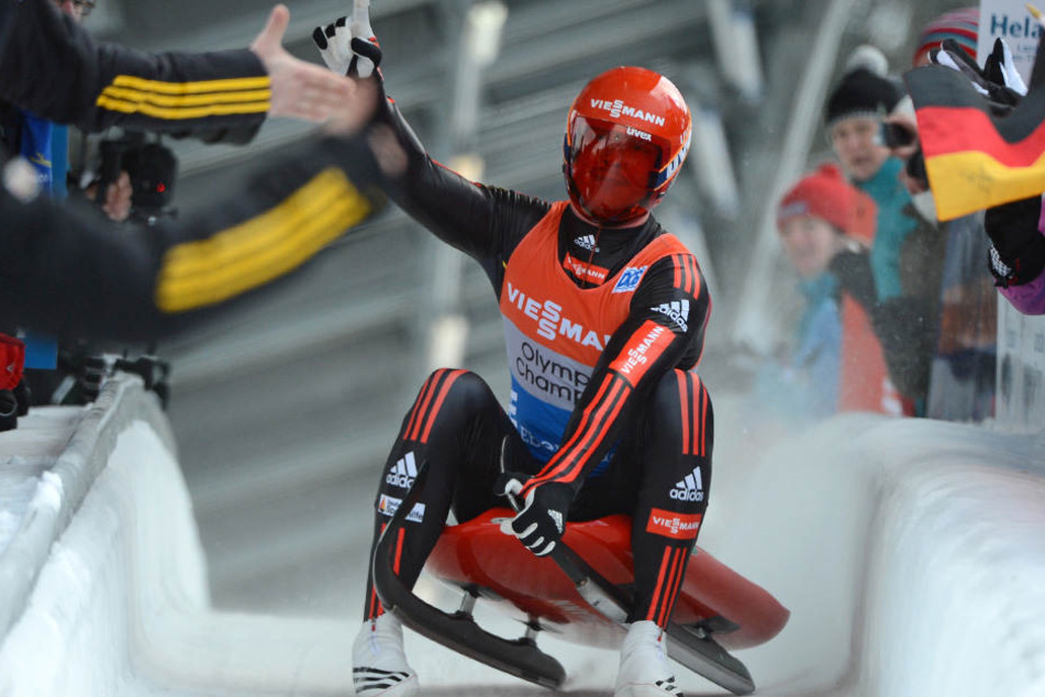Der deutsche Rodler Felix Loch bei der Rodel-Europameisterschaft 2013 in Oberhof.