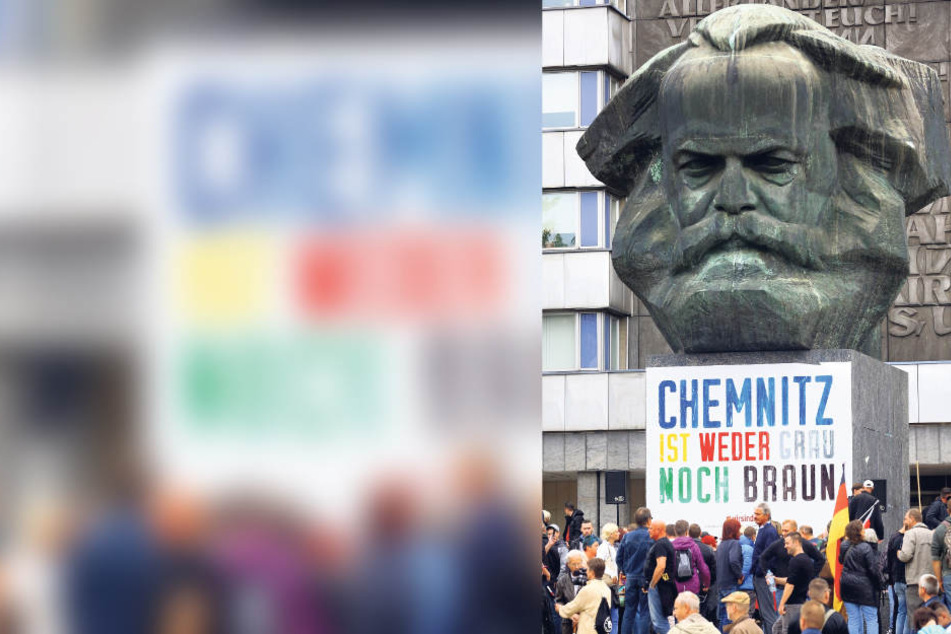 Auch der "Nischel" von Karl Marx wurde ins Demogeschehen einbezogen.