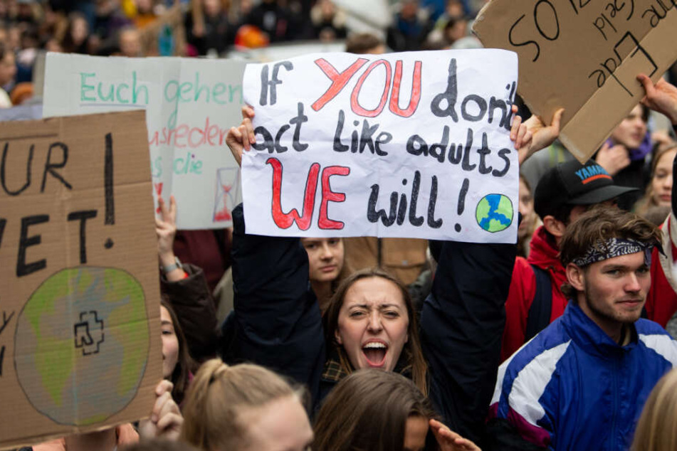 Vorbild der Schüler ist die Schwedin Greta Thunberg, die seit Wochen demonstriert statt zur Schule zu gehen.