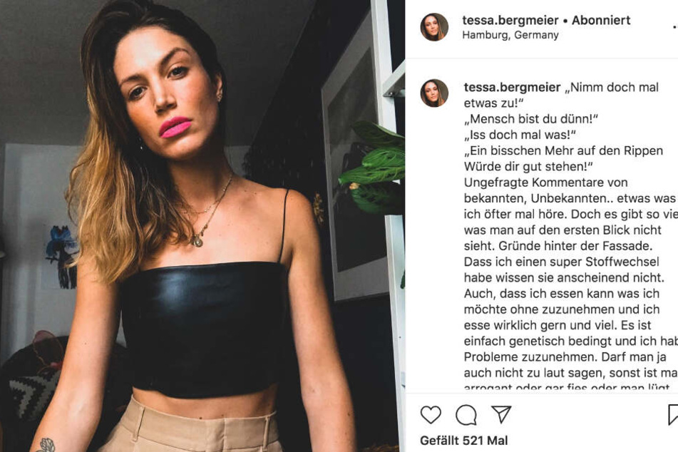 Tessa Bergmeier zeigt auf Instagram ihren Frust.