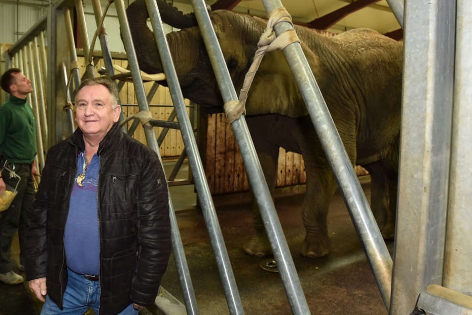 Mario Müller-Milano und seine Sawu: Der Circus-Direktor ist jetzt stolzer Elefanten-Pate.