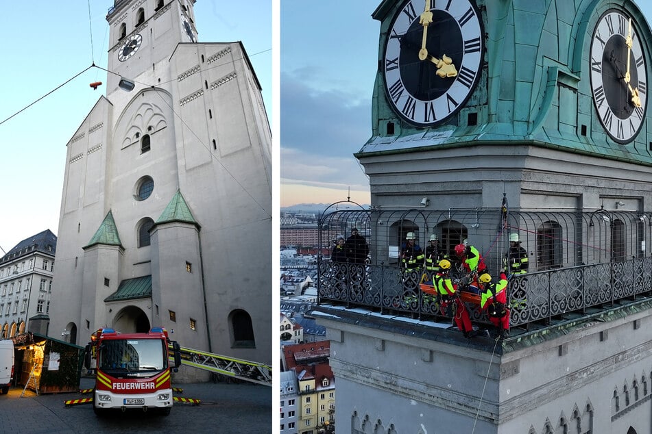 Ein Höhenretter-Team brachte die Frau sicher zu Boden.