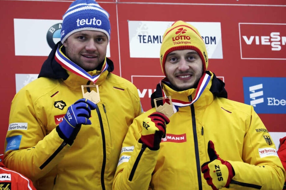 Die Wahl zur Mannschaft des Jahres ist eine große Ehre für die Rennrodler Toni Eggert (links) und Sascha Benecken.