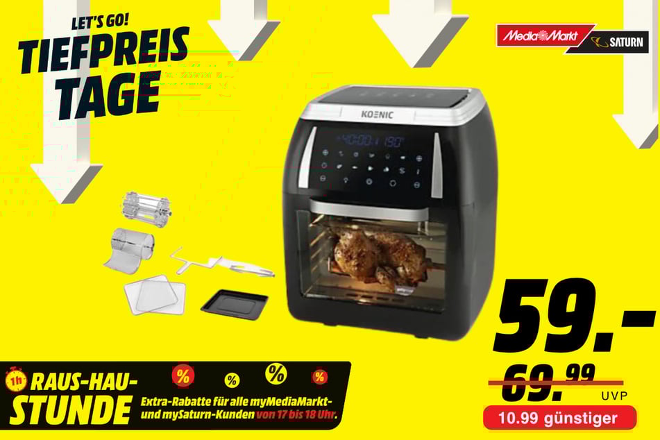 Koenic-Heißluftfritteuse KAF 121821 für 59 statt 69,99 Euro.
