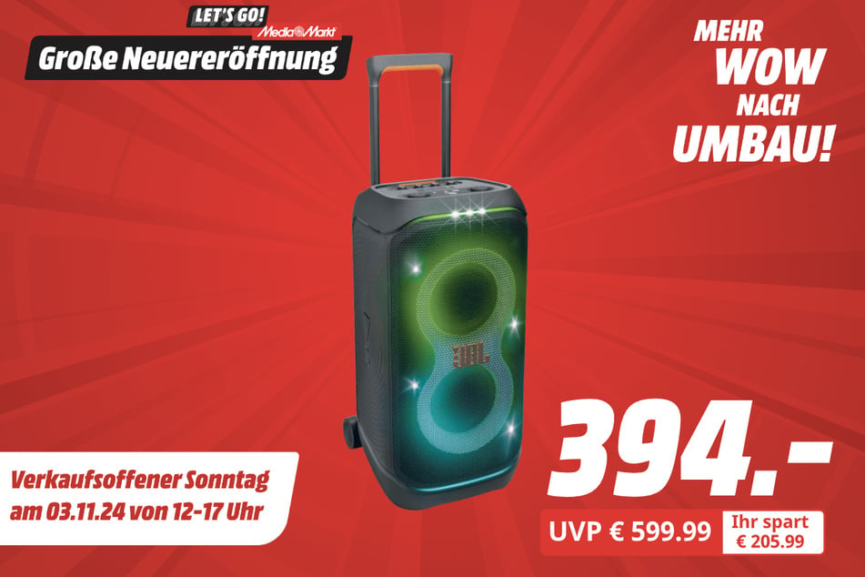 JBL-PartyBox für 394 statt 599,99 Euro.