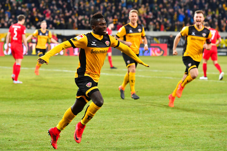 Moussa Kone (v.-l.) traf für Dynamo Dresden in 62 Partien 23-mal und gab zehn Vorlagen.