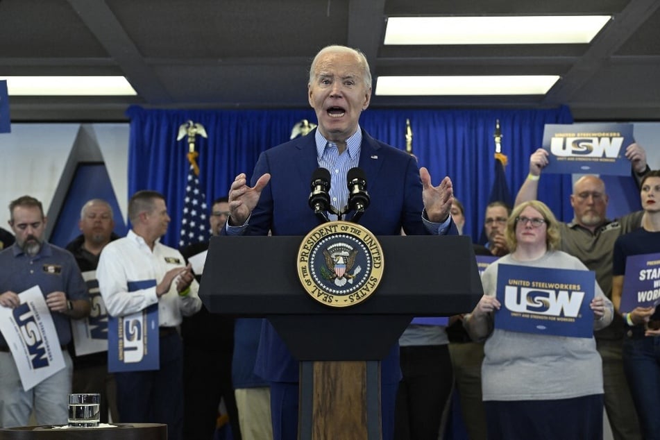 President Joe Biden speaks during an event at the United Steelworkers Headquarters in Pittsburgh, Pennsylvania.