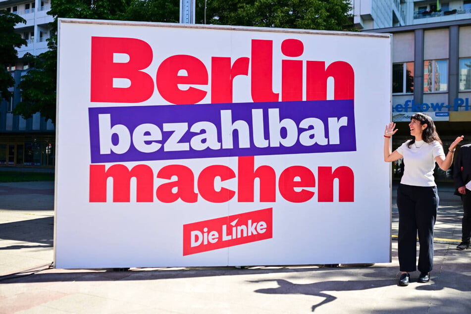 Elif Eralp wirbt im Wahlkampf mit der Linken dafür, Berlin bezahlbar zu machen.