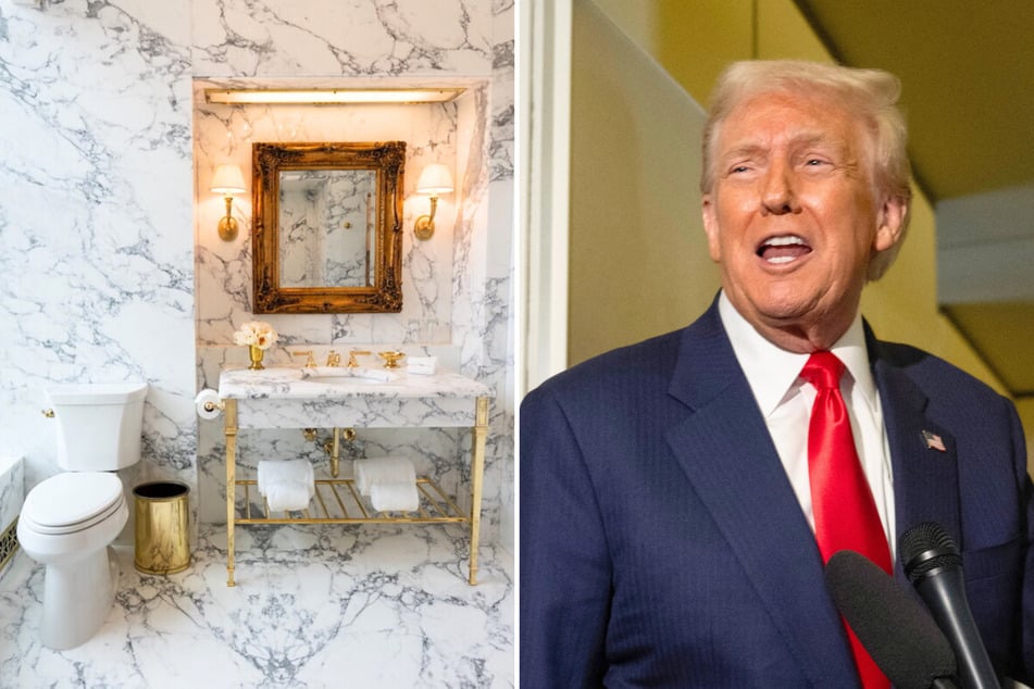 In a social media post on Friday, President Donald Trump shared photos of new renovations he had done to the Lincoln bathroom of the White House.