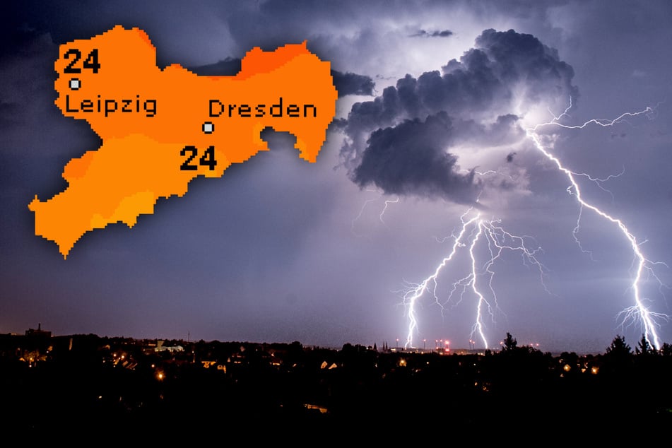 In Sachsen wird es nass - und es kann auch mal blitzen und donnern. (Archivbild)