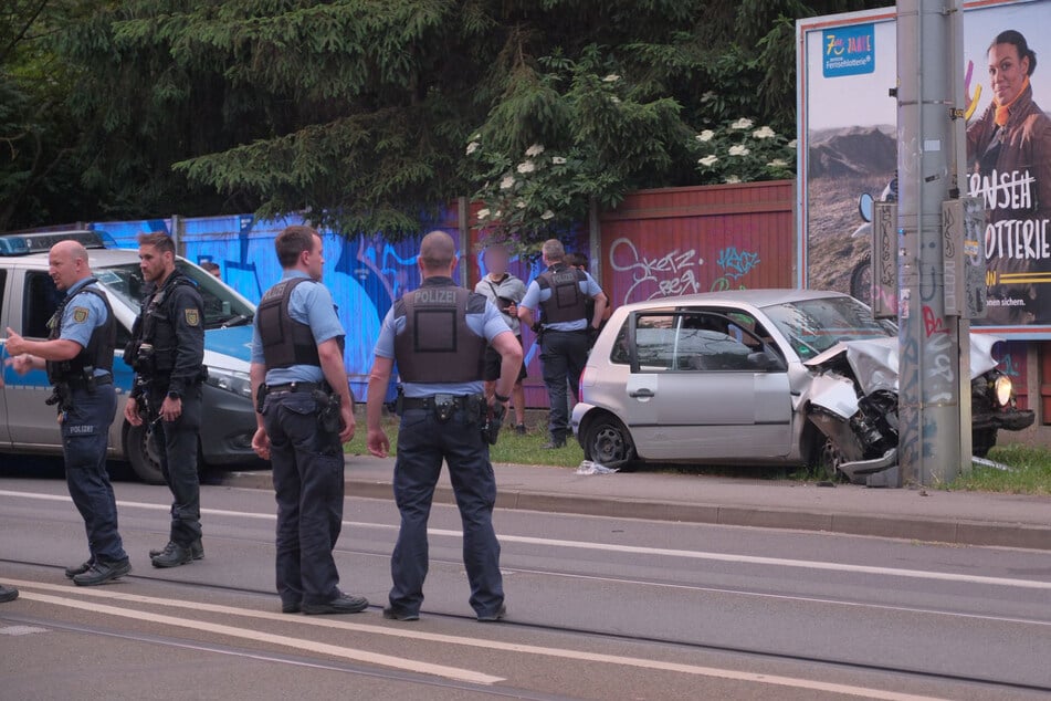 Hier endete die Flucht des VW-Fahrers abrupt.