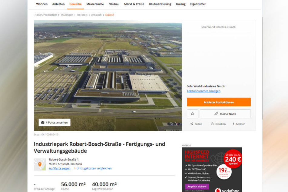 Das Angebot für das Werk.