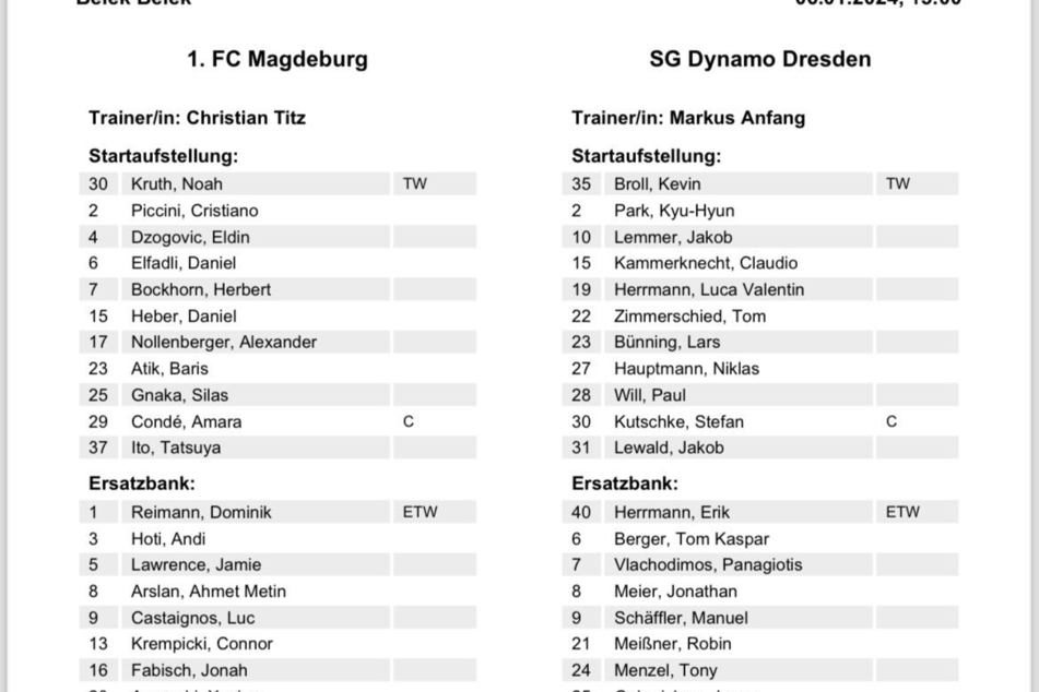 So startet Dynamo Dresden ins Testspiel gegen den 1. FC Magdeburg.
